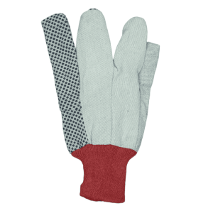 Drill Dotted Gloves with Red Knitted Wrist