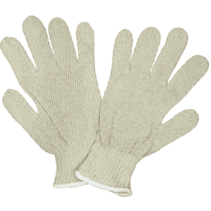 Cotton Seamless Knit Gloves – White Cuff