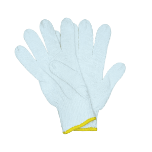 Cotton Seamless Knit Gloves – Yellow Cuff