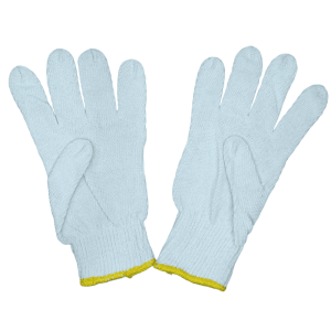 Cotton Seamless Knit Gloves – Yellow Cuff