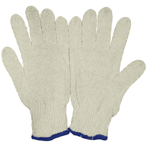 Cotton Seamless Knit Gloves – Blue Cuff