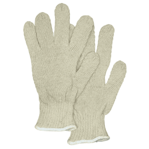 Cotton Seamless Knit Gloves – White Cuff